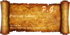 Parrag Gábor névjegykártya