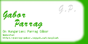 gabor parrag business card